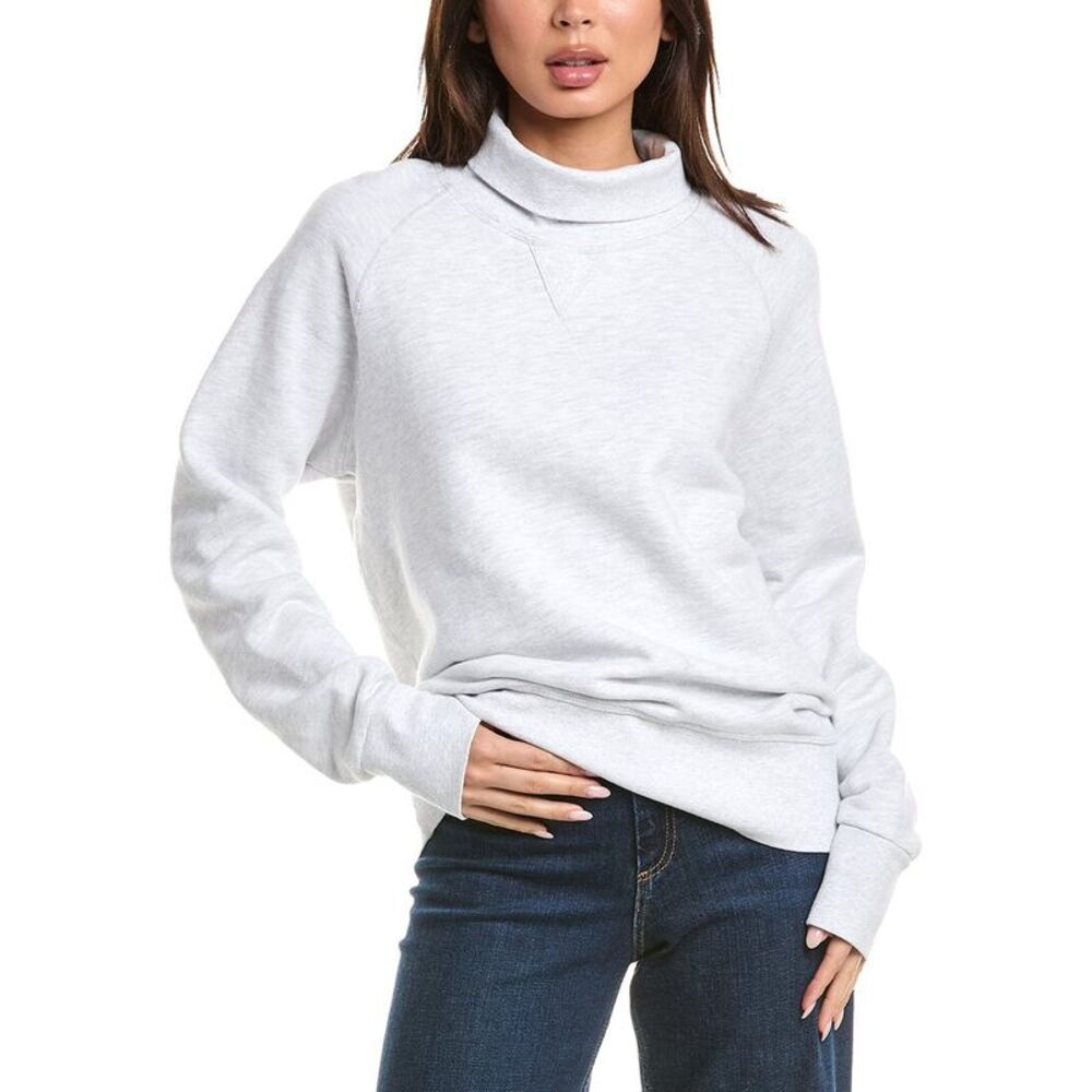 Perfectwhitetee Womens  Oversized Turtleneck Sweatshirt, Gray